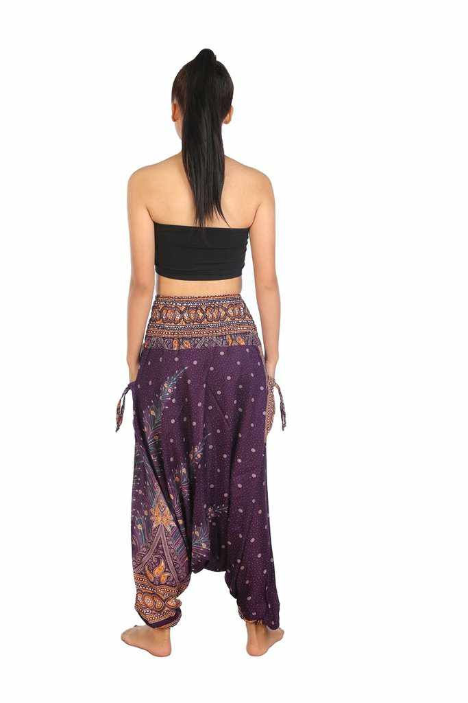 Harem Pants Peacock Print - Lannaclothesdesign Shop