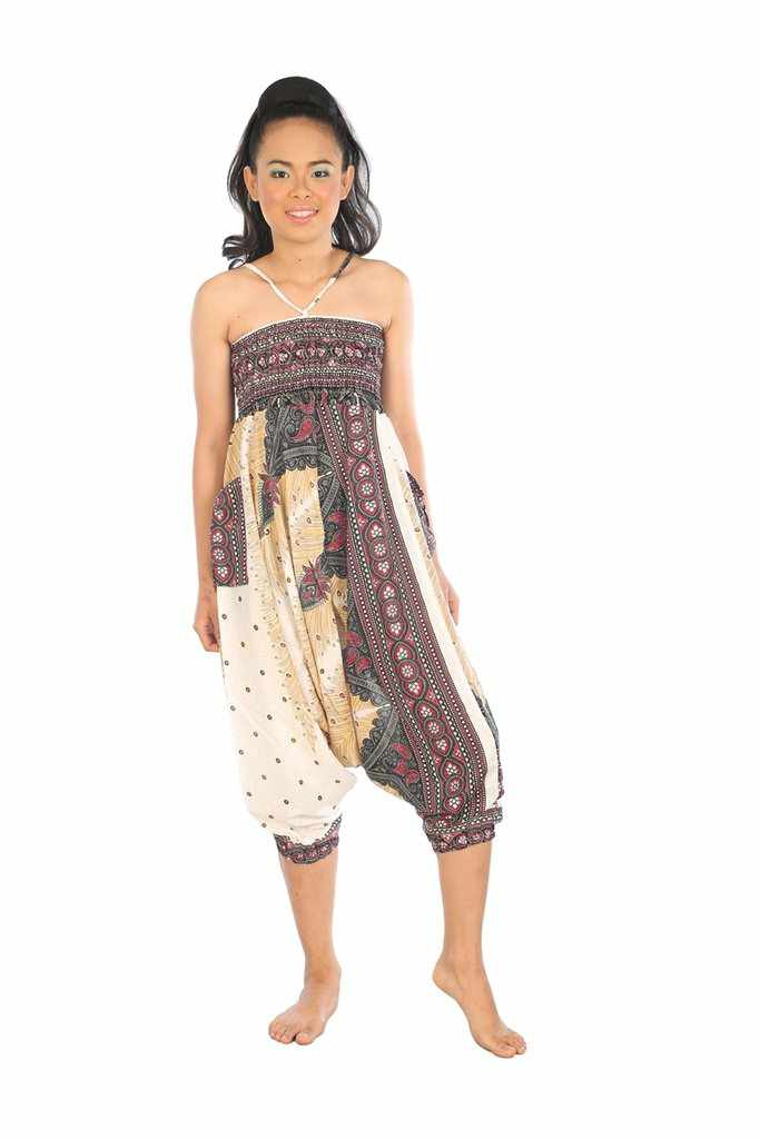 Harem Pants Peacock Print - Lannaclothesdesign Shop