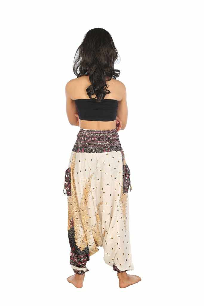 Harem Pants Peacock Print - Lannaclothesdesign Shop