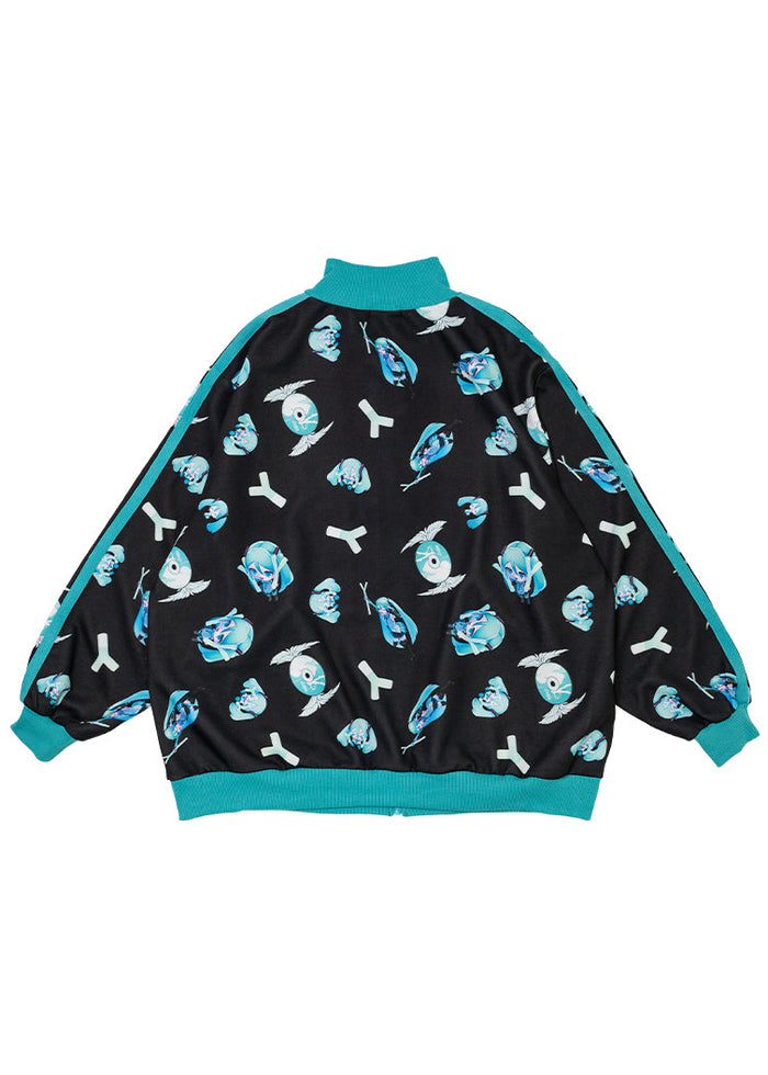 ACDC Rag Hatsune Miku Forever Black Mint Jersey Oversized Jacket — back view