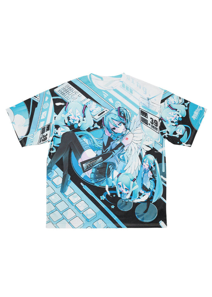 Hatsune Miku Forever Black Mint Oversized Tee