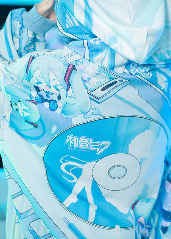 ACDC Rag Hatsune Miku Forever Light Blue Oversized Hoodie — detail shot 3