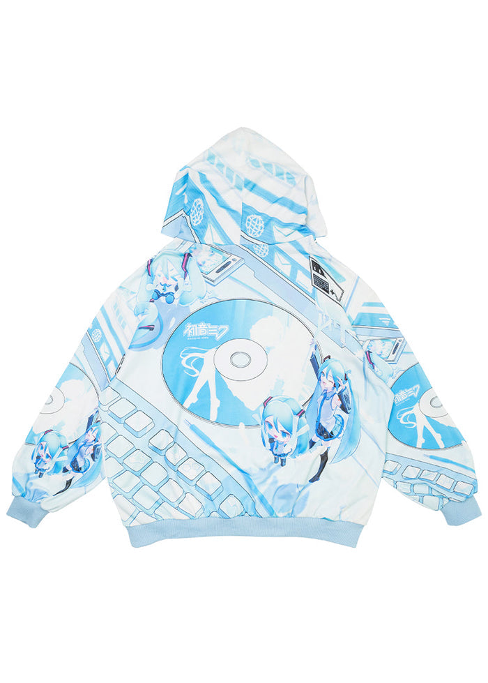 ACDC Rag Hatsune Miku Forever Light Blue Oversized Hoodie — back view