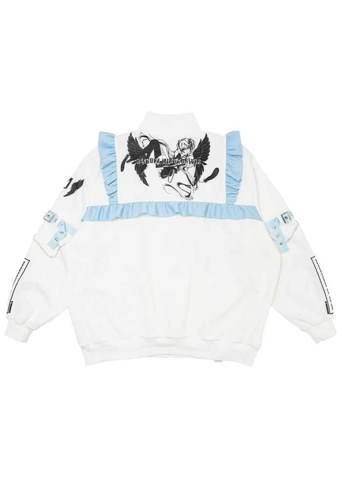 Hatsune Miku Forever White Blue Frill Oversized Jacket