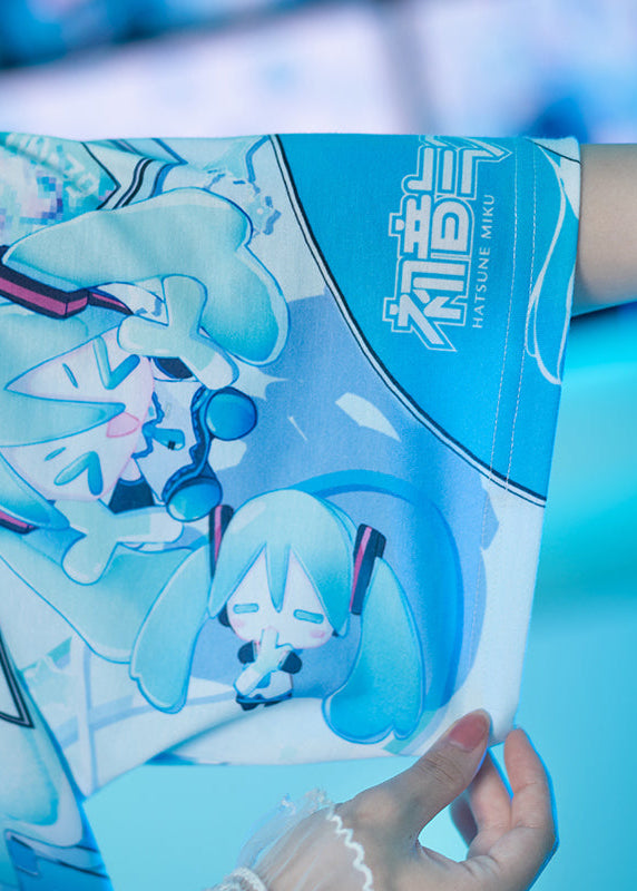 Hatsune Miku Forever White Blue Oversized Tee