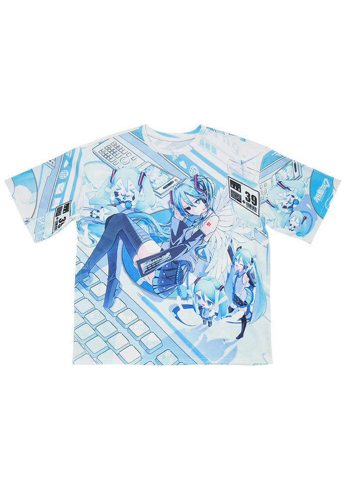 Hatsune Miku Forever White Blue Tee