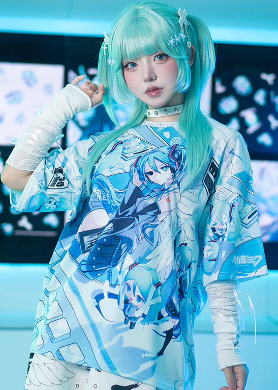Hatsune Miku Forever White Blue Tee