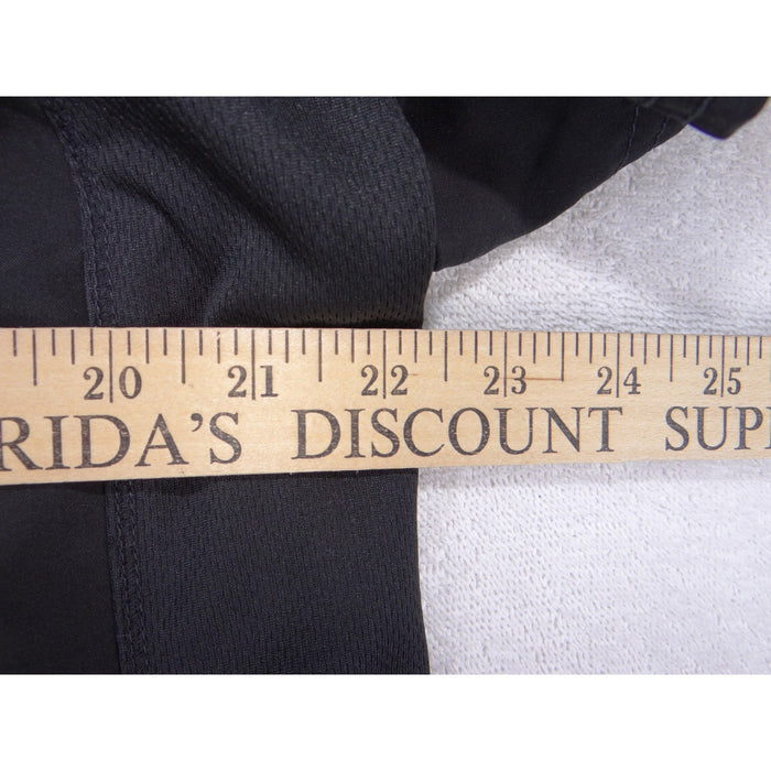 Healing Hands Black V Neck Mesh Panel Scrub Top Zipper Pocket Short Sleeve3