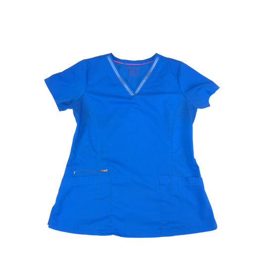 Healing Hands Purple Label Royal Blue V Neck Scrub Top Womens Small0