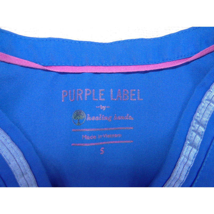 Healing Hands Purple Label Royal Blue V Neck Scrub Top Womens Small2