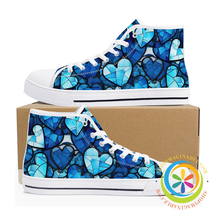 Heart Of Glass Ladies High Top Canvas Shoes