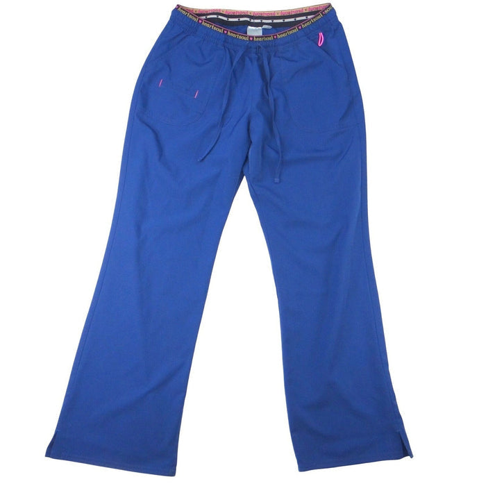 Heartsoul Petite Blue Scrub Pants Drawstring Waist Pockets Flare Leg0
