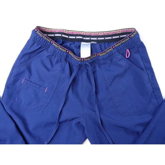 Heartsoul Petite Blue Scrub Pants Drawstring Waist Pockets Flare Leg2