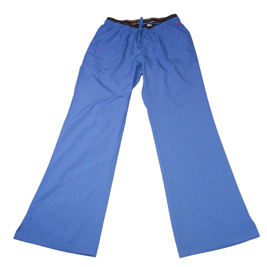 HeartSoul Petite Purple Scrub Pants Flare Leg Stretch Drawstring Waist0