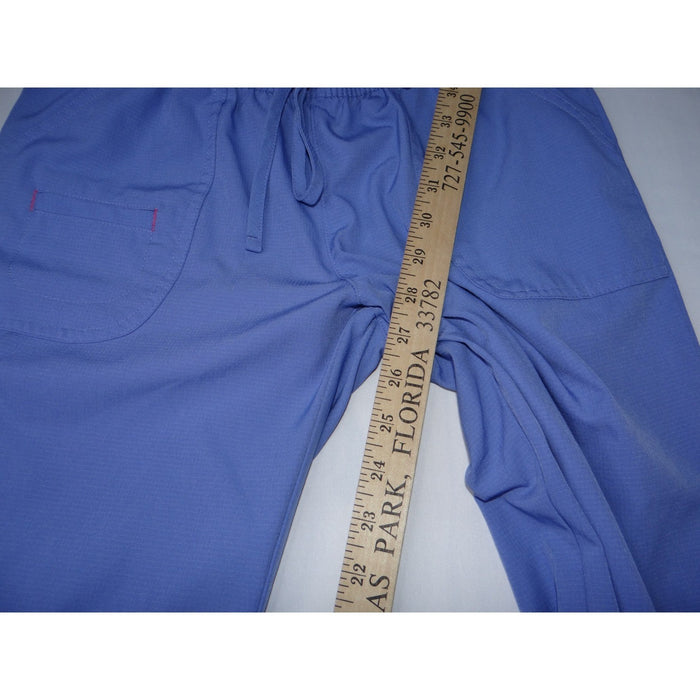HeartSoul Petite Purple Scrub Pants Flare Leg Stretch Drawstring Waist3