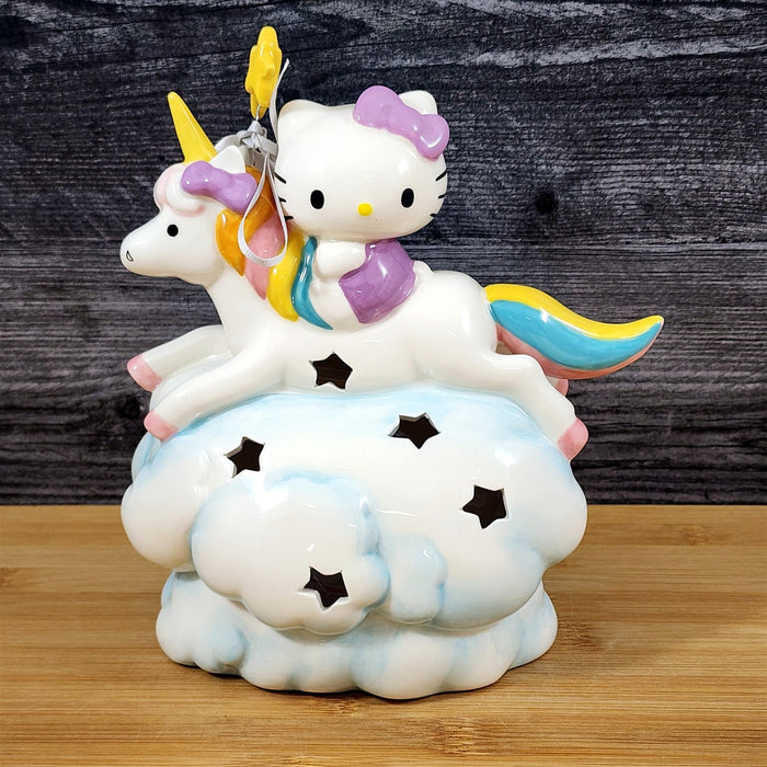Hello Kitty and Unicorn Friend Candle House Ceramic Tea light Blue Sky Goldminc