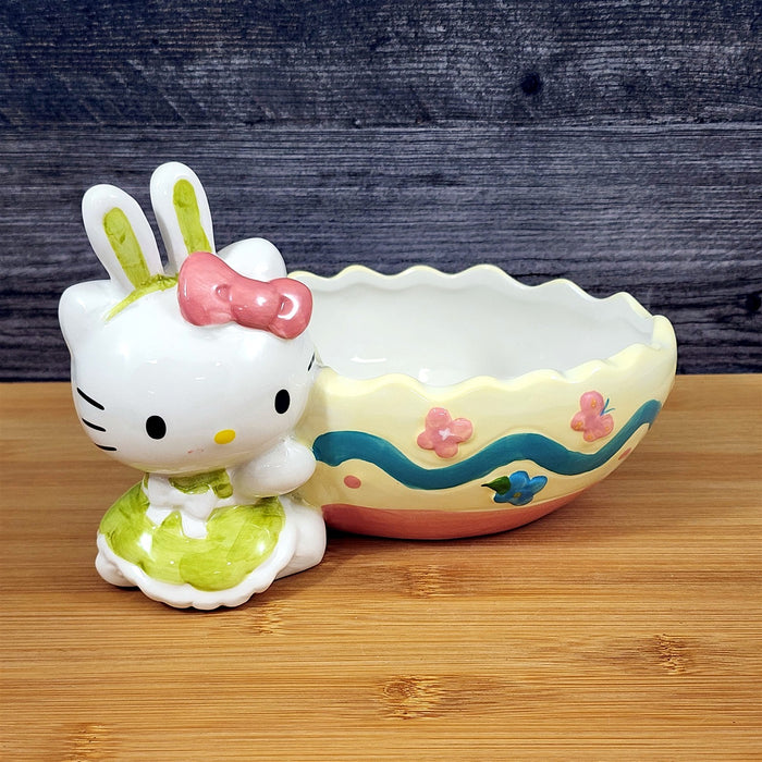 Hello Kitty Bunny Egg Bowl for Snacks or Candy Ceramic Blue Sky
