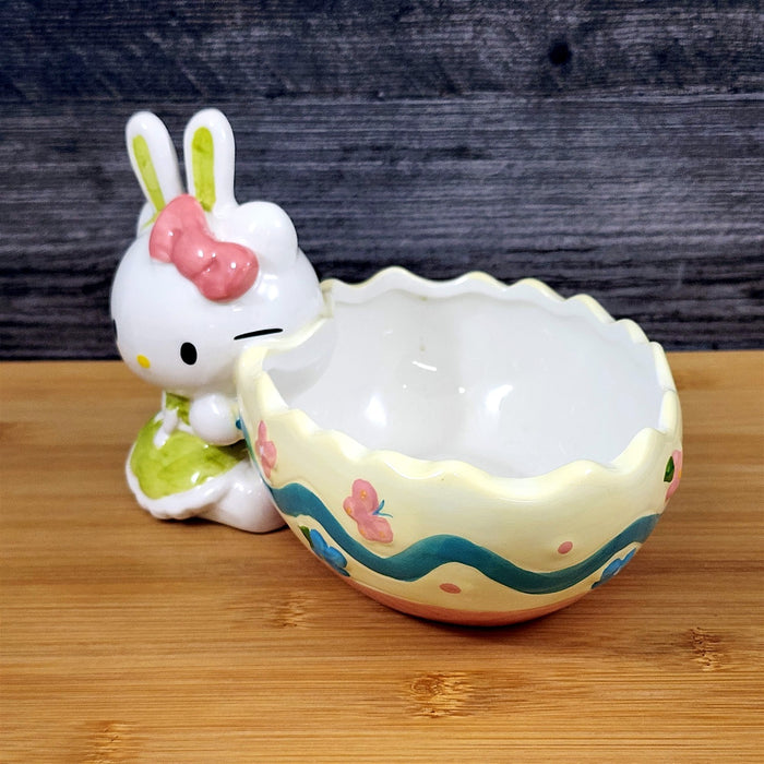 Hello Kitty Bunny Egg Bowl for Snacks or Candy Ceramic Blue Sky