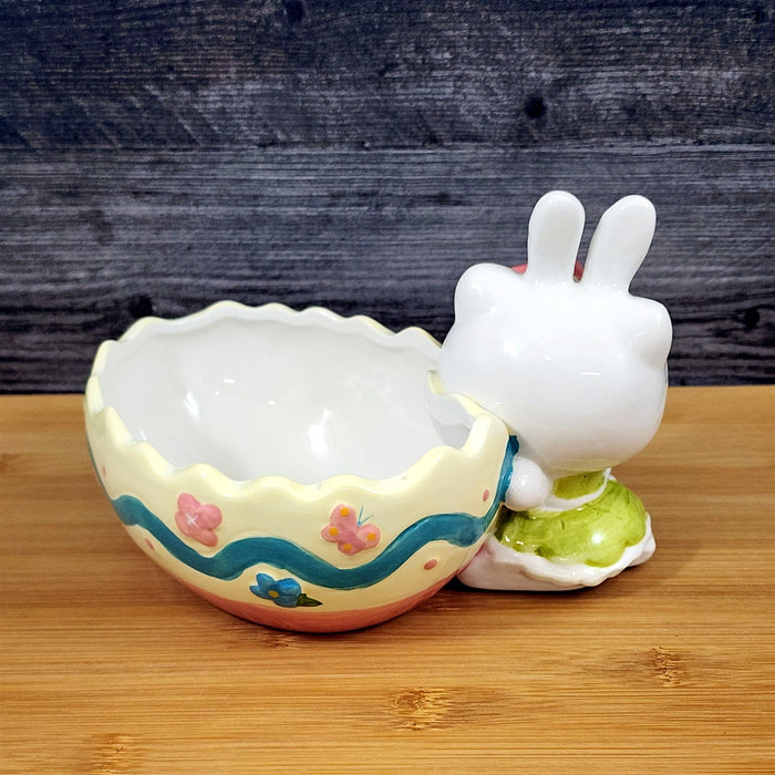 Hello Kitty Bunny Egg Bowl for Snacks or Candy Ceramic Blue Sky