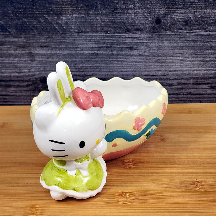 Hello Kitty Bunny Egg Bowl for Snacks or Candy Ceramic Blue Sky