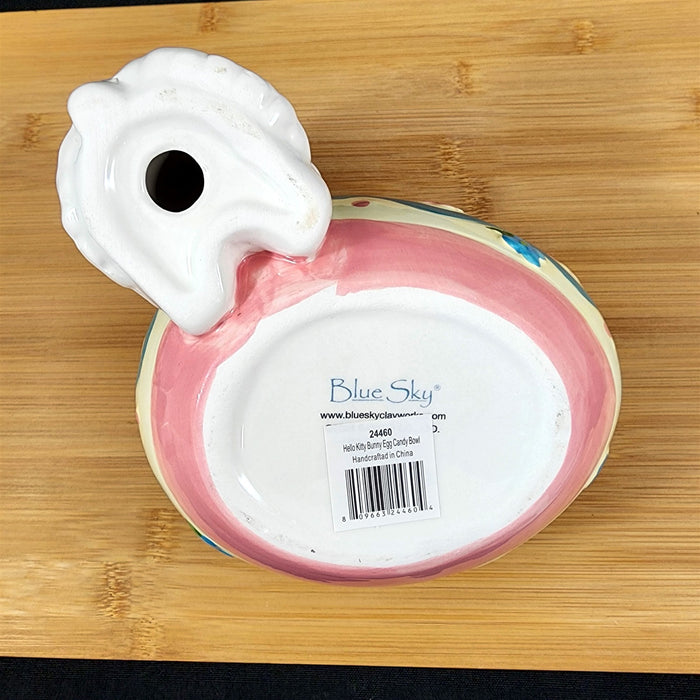 Hello Kitty Bunny Egg Bowl for Snacks or Candy Ceramic Blue Sky