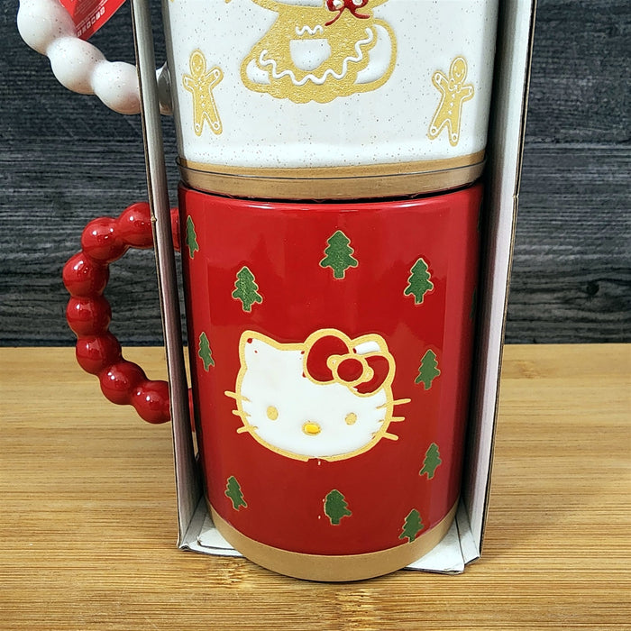 Hello Kitty Christmas Coffee Mug Set Blue Sky Ceramic Holiday Tea Cup 16oz each