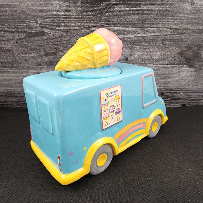 Hello Kitty Cookie Treat Jar with Friends Ice Cream Truck Blue Sky Ceramic