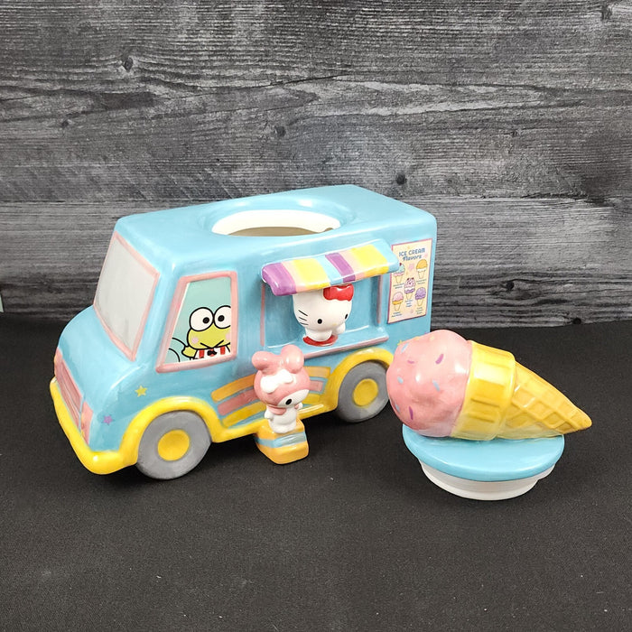 Hello Kitty Cookie Treat Jar with Friends Ice Cream Truck Blue Sky Ceramic