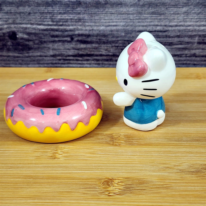 Hello Kitty Donut Tasting Salt Pepper Set Collectible Ceramic by Blue Sky