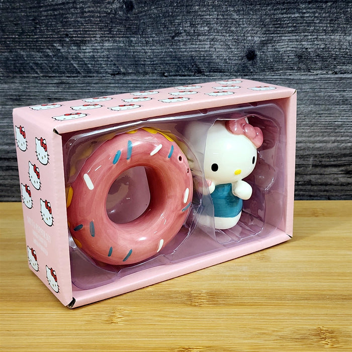 Hello Kitty Donut Tasting Salt Pepper Set Collectible Ceramic by Blue Sky