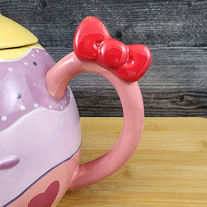 Hello Kitty Easter Bunny Egg Teapot Ceramic by Blue Sky Spring Embossed Decor