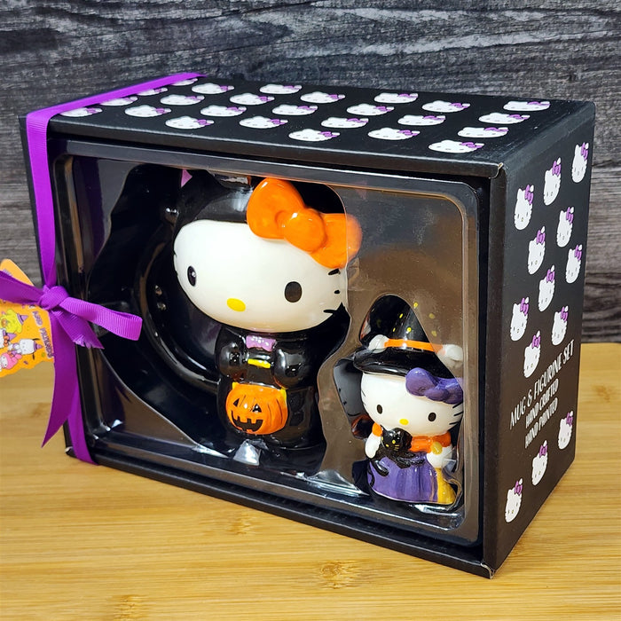 Hello Kitty Halloween Mug & Witch Figurine Ceramic Black Coffee Tea Cup Blue Sky