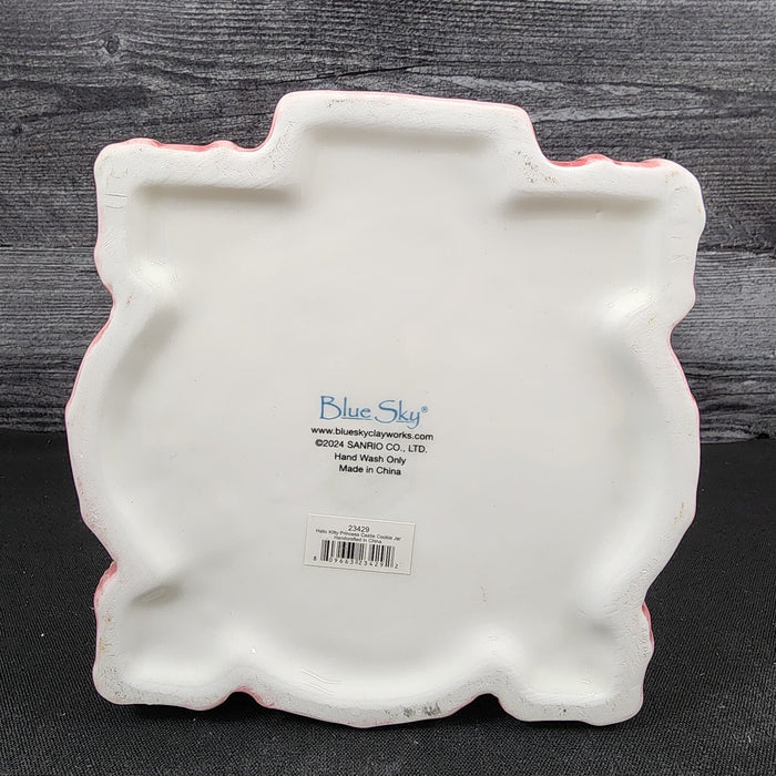 Hello Kitty Princess Castle Cookie Snack Jar Classic Ceramic Blue Sky Embossed
