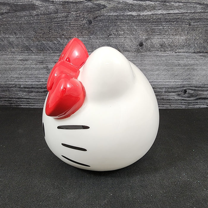 Hello Kitty White Head Bank Ceramic Embossed Red Bow Blue Sky