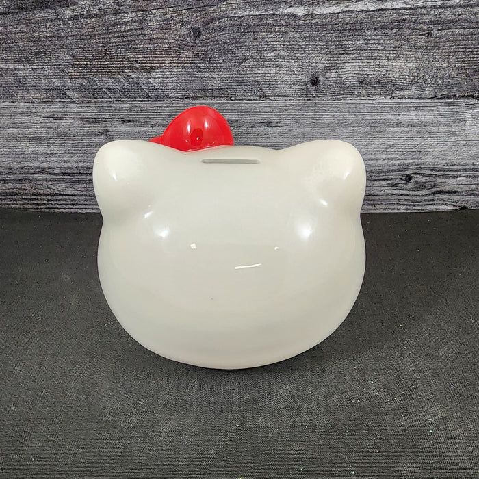 Hello Kitty White Head Bank Ceramic Embossed Red Bow Blue Sky
