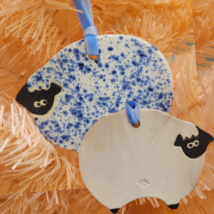 Sheep: Blue Splatter / Black White