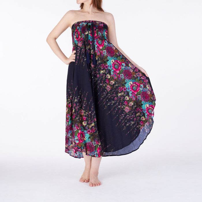 HIPPIE FLOWER LONG MAXI SKIRT - Lannaclothesdesign Shop
