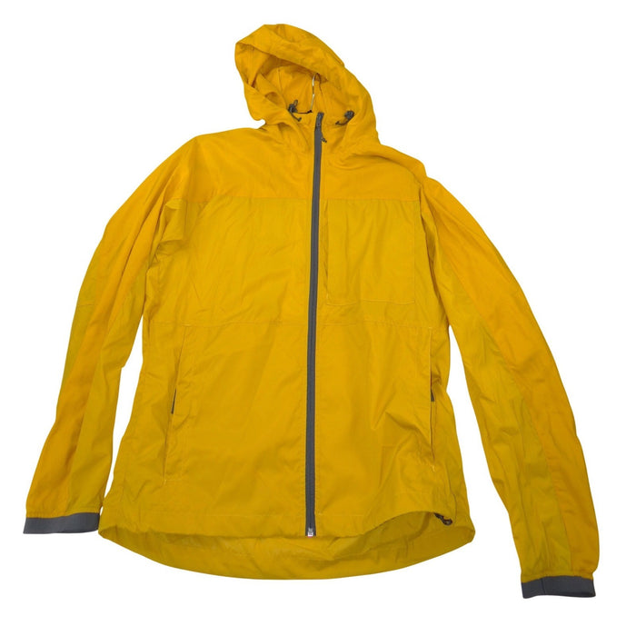 HM Mens Yellow Hooded Windbreaker Lightweight Zip Up Jacket Size M 20130