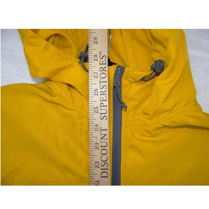 HM Mens Yellow Hooded Windbreaker Lightweight Zip Up Jacket Size M 20134