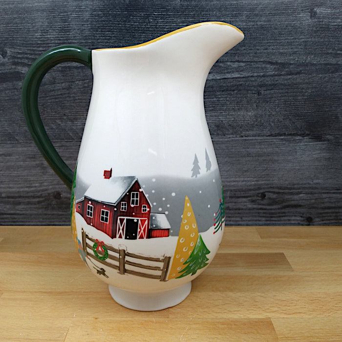 Holiday Christmas Pitcher Hamilton Hill Winter Decorative Home Deco Blue Sky