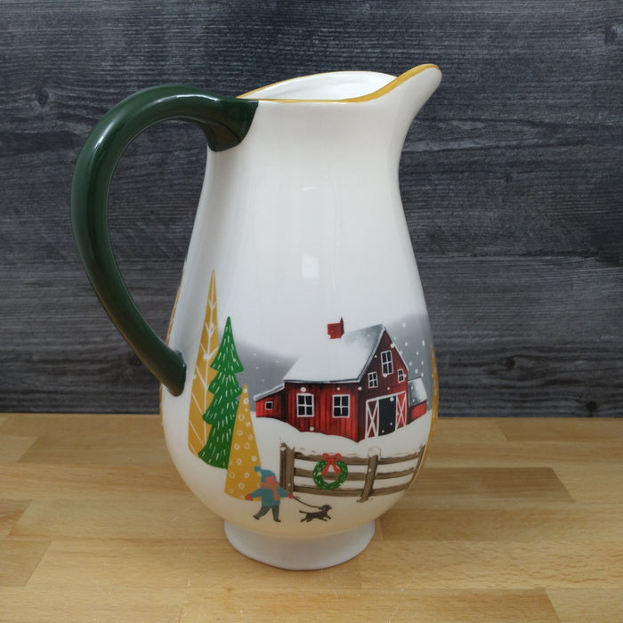 Holiday Christmas Pitcher Hamilton Hill Winter Decorative Home Deco Blue Sky
