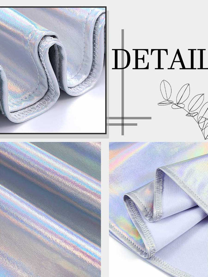 Holographic Silver Reflective A-Line Skirt