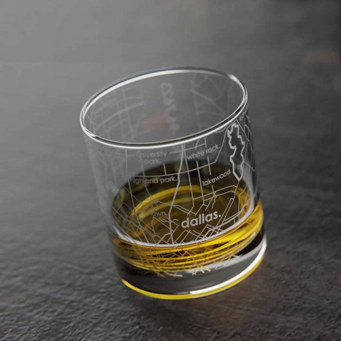 Home Town Maps Rocks Glass - Set of 4