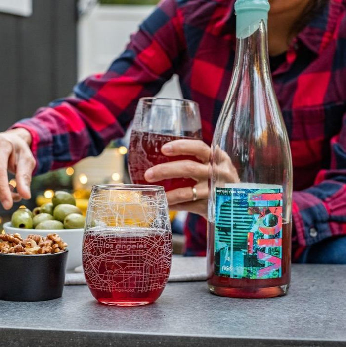 Home Town Maps Stemless Wine Glass - Set of 2