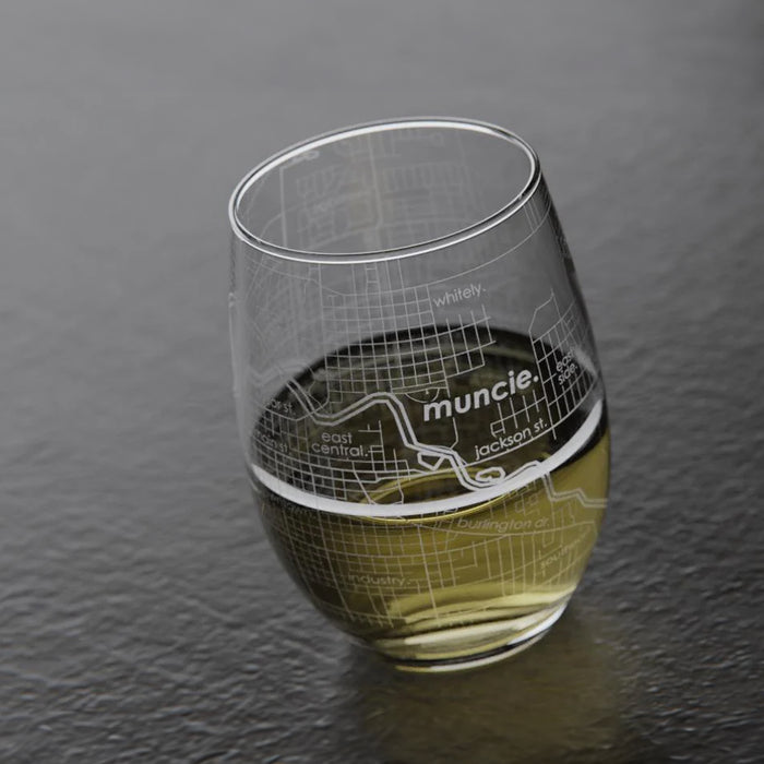 Home Town Maps Stemless Wine Glass - Set of 2