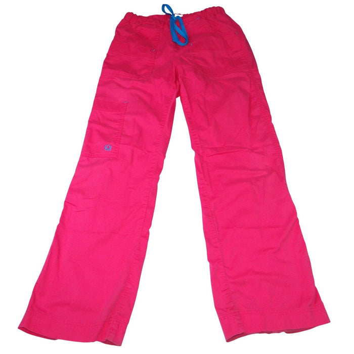 Hot Pink Scrub Pants Women's Cargo Pockets Drawstring Waist0
