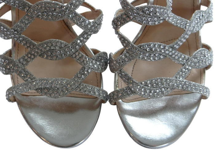 I. Miller Women's Silver Rhinestone Strappy Sandals2