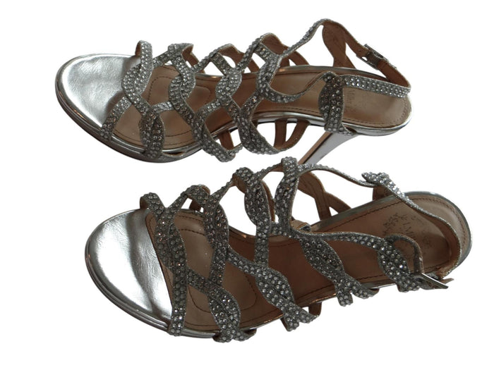 I. Miller Women's Silver Rhinestone Strappy Sandals3