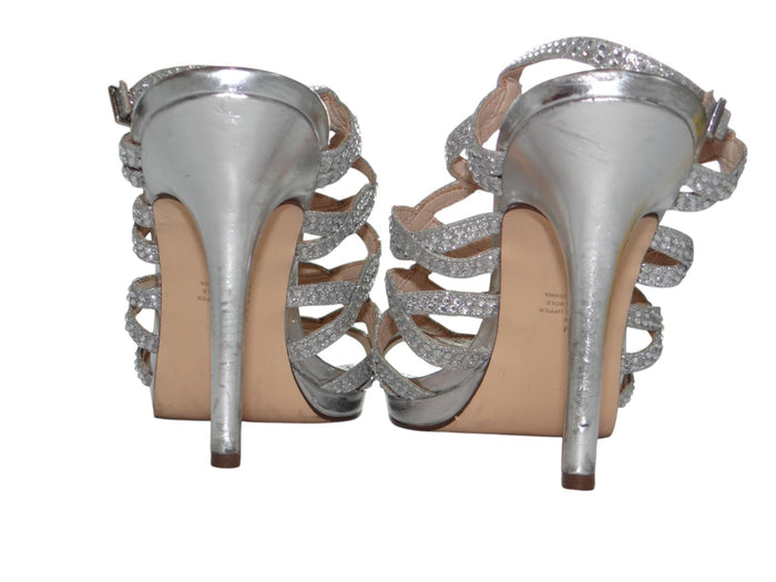 I. Miller Women's Silver Rhinestone Strappy Sandals5