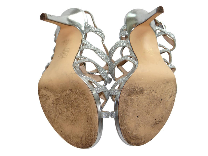 I. Miller Women's Silver Rhinestone Strappy Sandals7